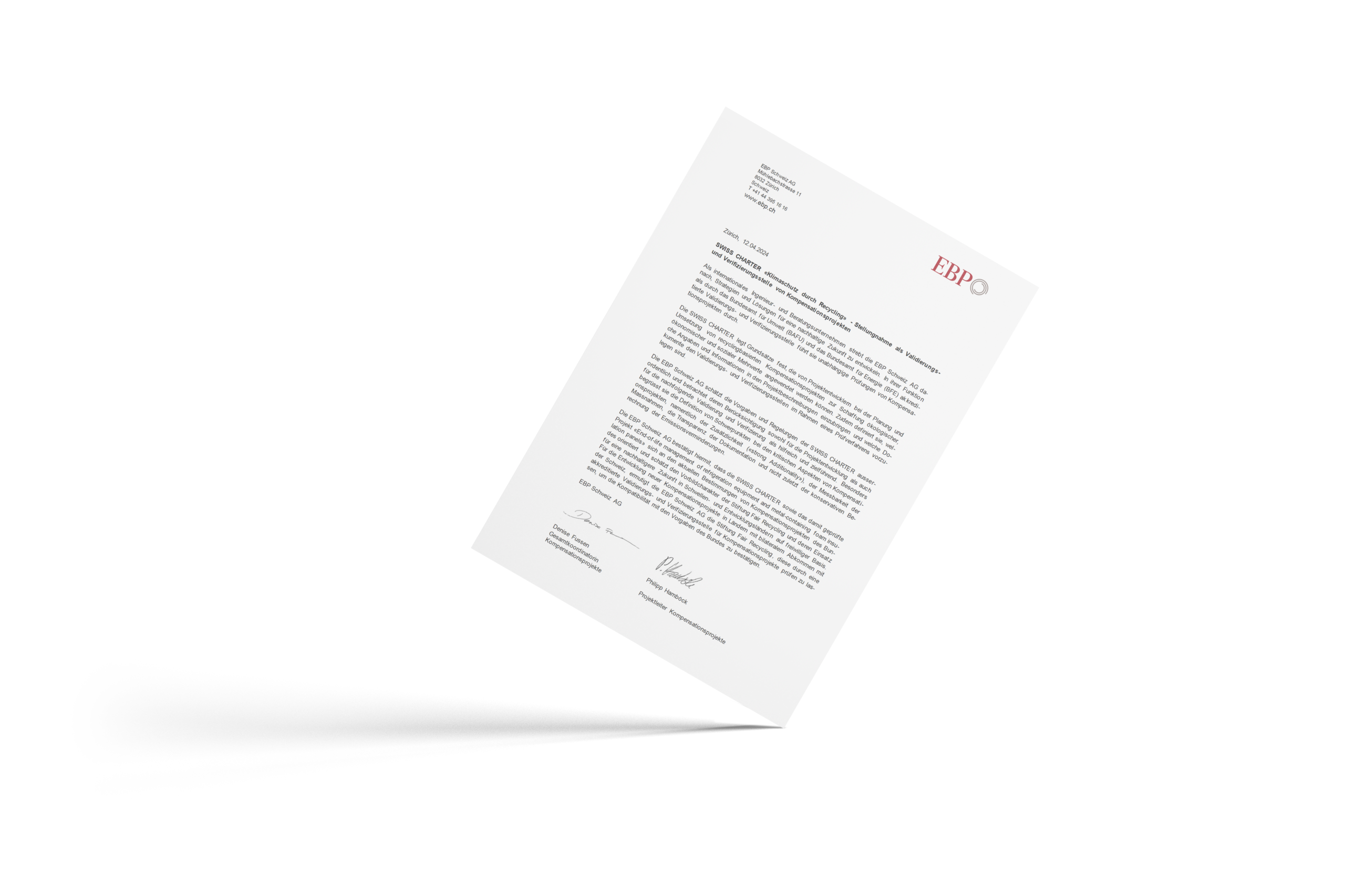 mockup-brief.png Stellungnahme zum Klimaschutzprojekt von Fair Recycling von EBP